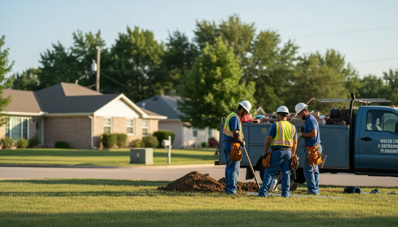 Residential water line and bathroom plumbing service in Welch, OK